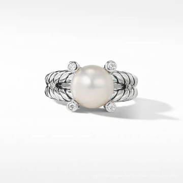 High Quality Popular Pearl Jewelry Copper Brass Ring for Women